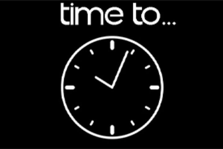 Minimalist clock design with text