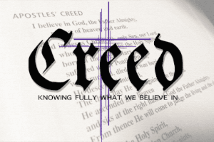 Religious text with Creed in bold font