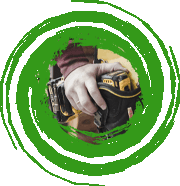 Tool belt with green circle design