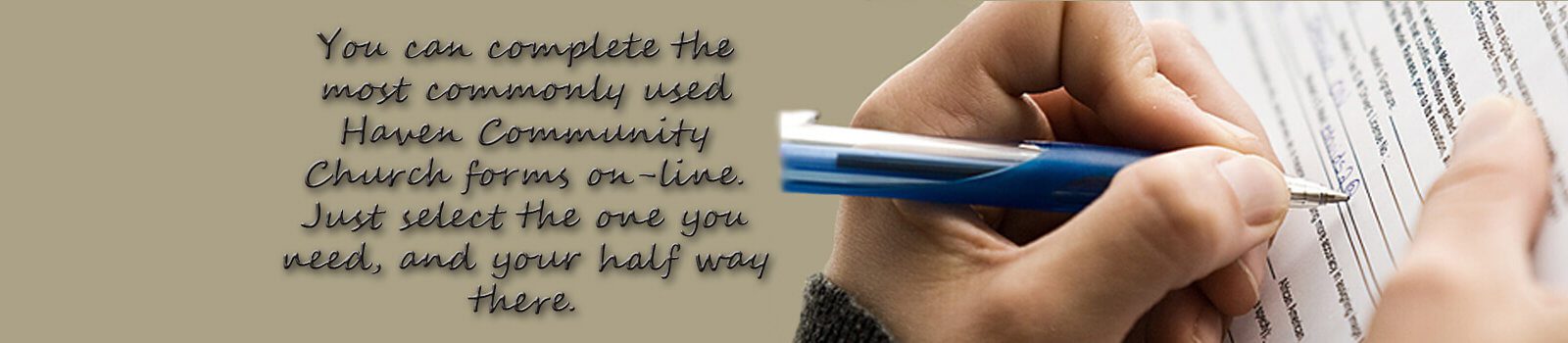 Filling out a form with a pen