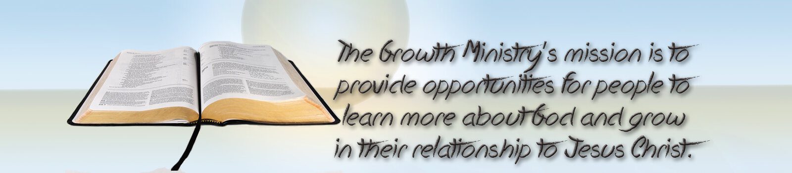 Bible and mission statement on light background