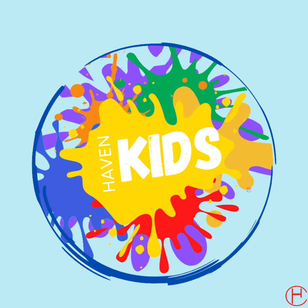 Bright paint splatter design with text