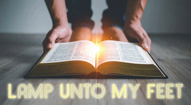 Hands holding an open Bible with glowing light and 'UP UNTO MY' text.