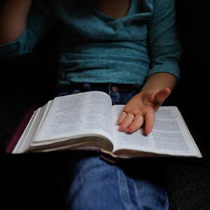 Relaxed reading with open book