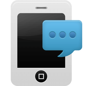Smartphone with chat bubble icon