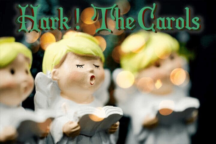 Singing angel figurines with festive lights