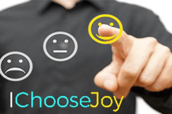 Choosing happiness with smiley face