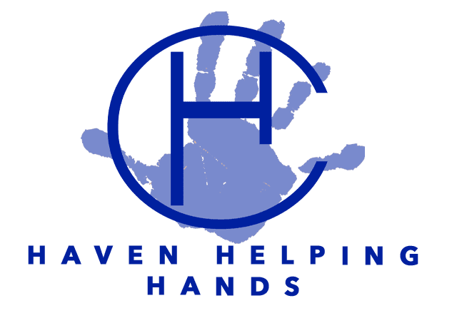 Haven Helping Hands blue handprint logo